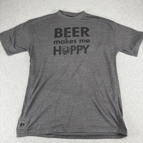 J. America Other - J America Pop Top T-Shirt Mens XL Beer Makes Me Hoppy Gray Graphic Bottle opener